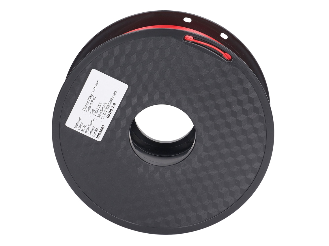 Filamento Pla 1.75mm De Doble Color Con Apariencia Sedosa Para Impresión 3d, Rojo Oro