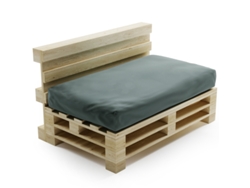 Respaldo Cojín Desenfundable para Palés de Poliéster Bananair 120x80 cm Gris Oscuro