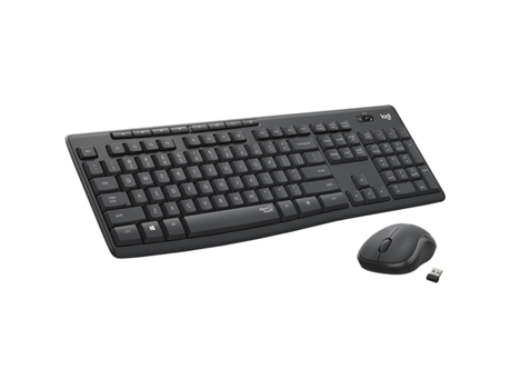 Teclado LOGITECH Mk295 Silent (Inalámbrico - Suizo - Gris) + Ratón