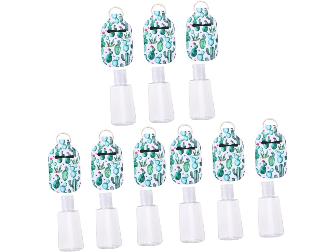 9 Juegos De Botellas Con Llavero Con Estampado De Cactus, Botellas Recargables Para Loción Y Más.