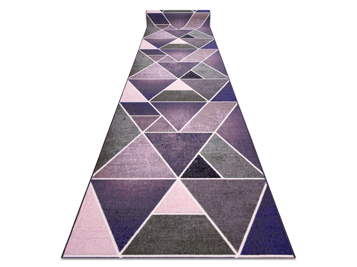 Alfombra de Pasillo con Refuerzo de Goma Triangulos Violet 100 cm