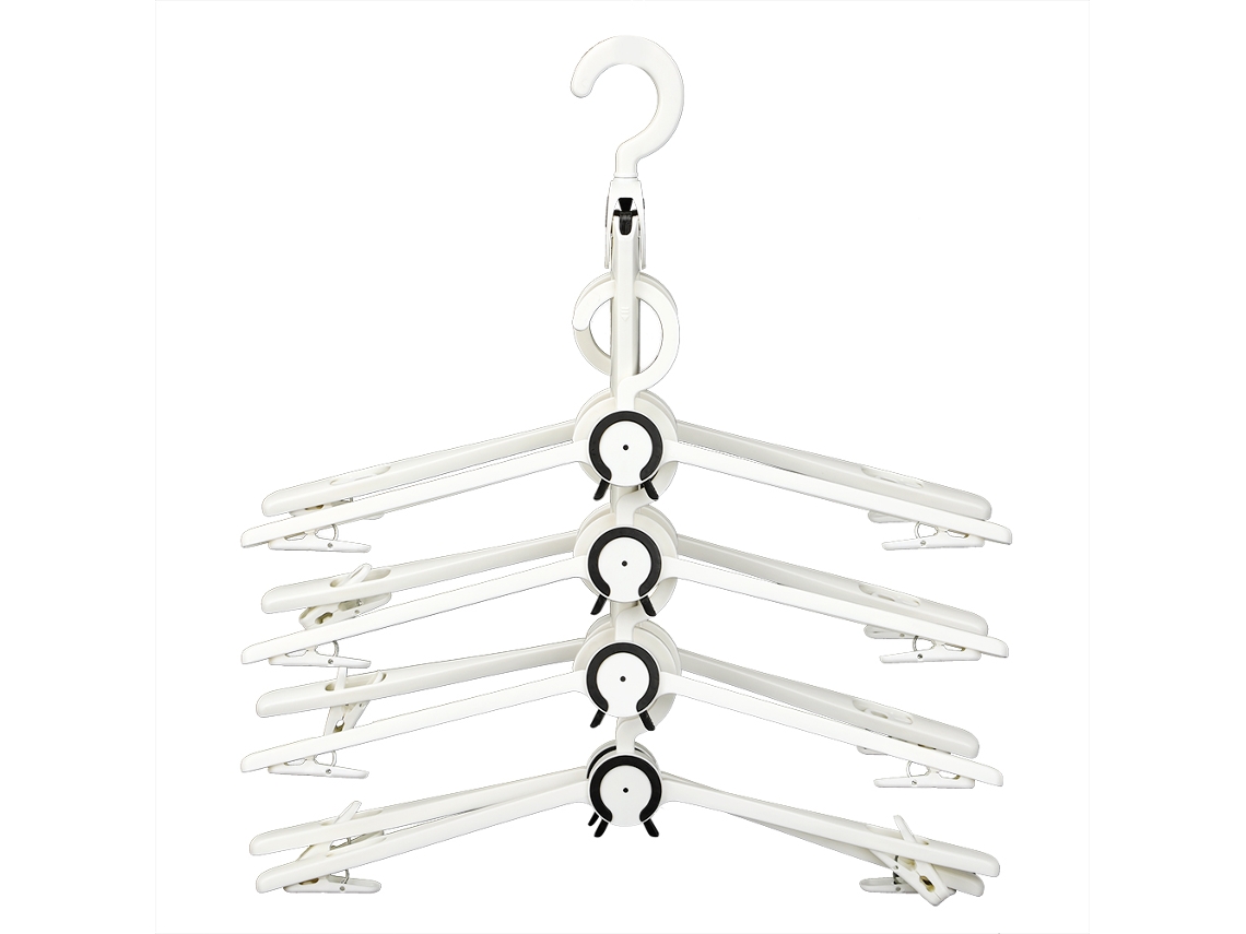 HYMNORA Cabide dobrável de 8 furos com rotação de 360° para guarda-roupa ou closet.