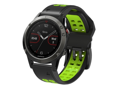 Correa de Silicona liberación rápida dos colores para Garmin Fenix 7/6/5 - negro/verde