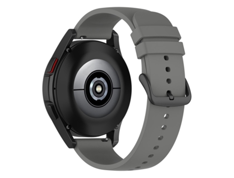 Correa de Silicona 20mm ajustable para Samsung Galaxy Watch 5 Pro 45mm/Huami Amazfit Bip 3/3 Pro - hebilla negra/gris oscuro