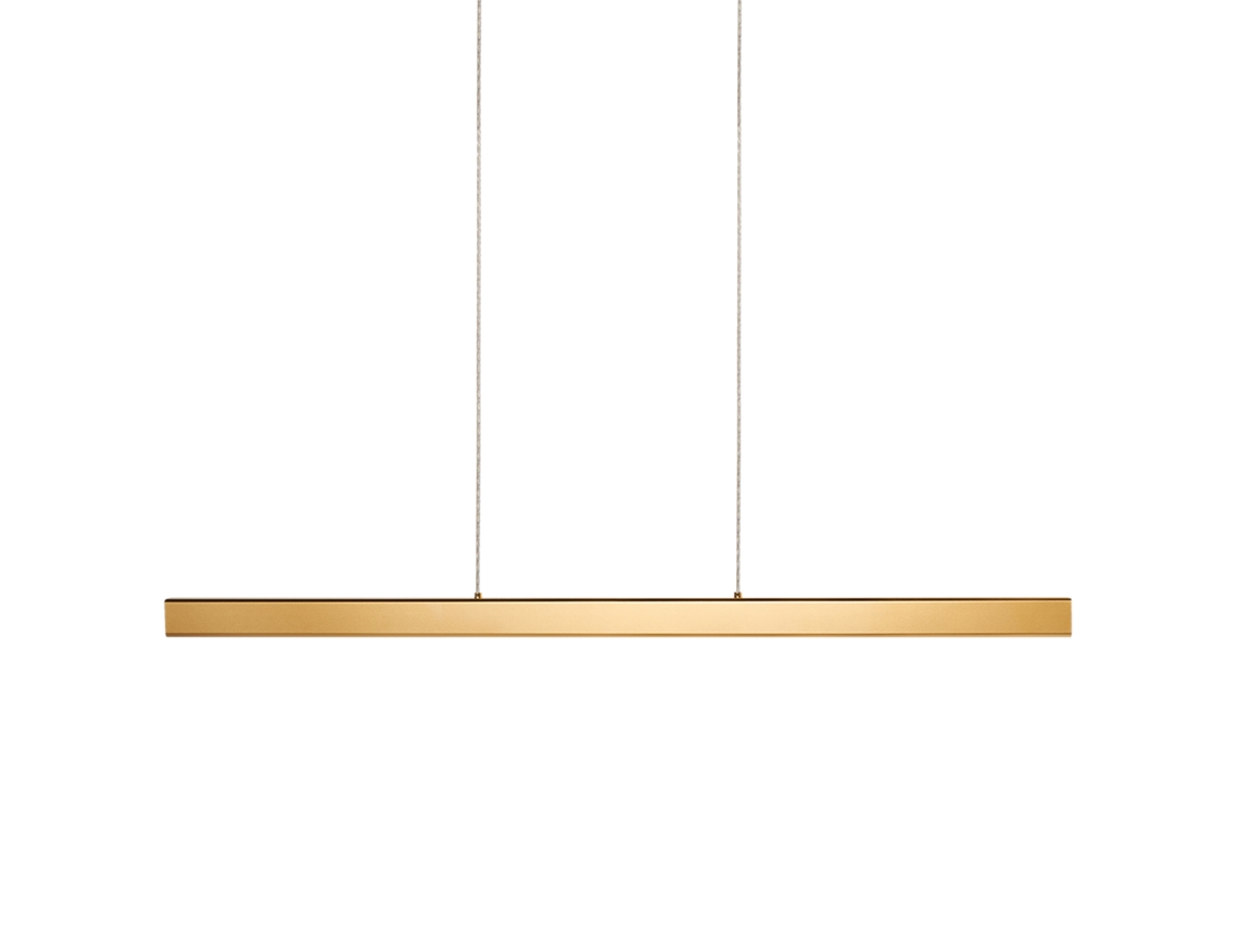 Lámpara colgante LED de aluminio dorado Beliani Arenas 100x6x118