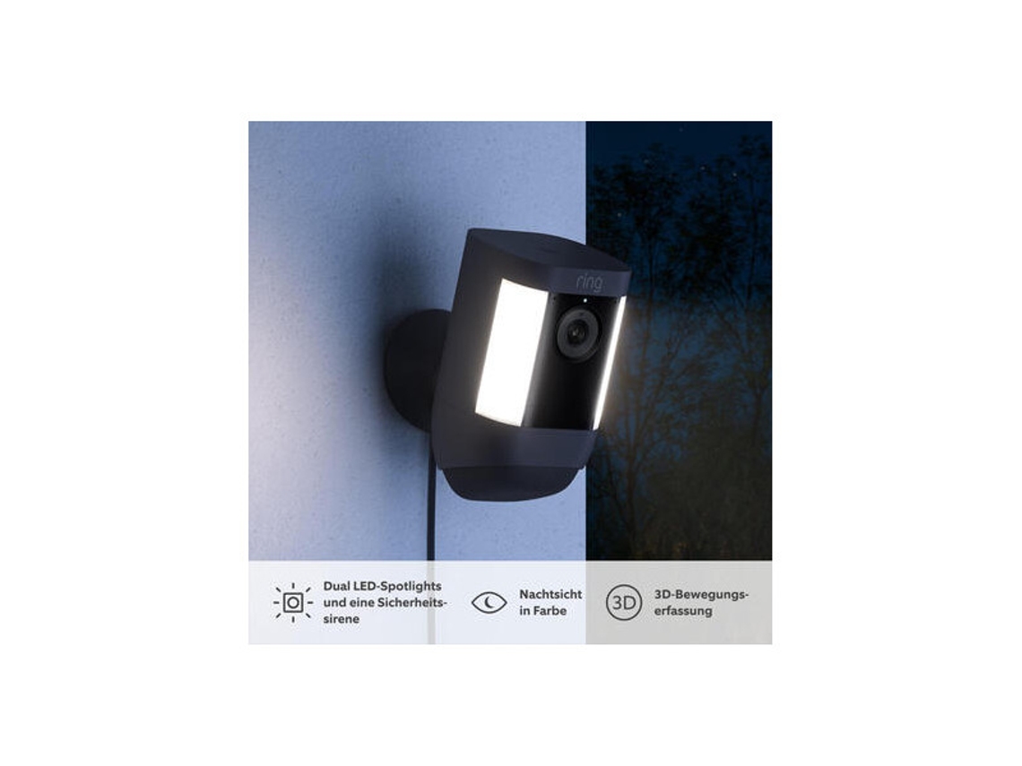 Cámara Spotlight Pro blanca con enchufe europeo de Amazon