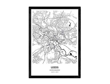 Poster NACNIC Mapa de Leeds Reino Unido (A3)