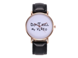 Reloj De Pulsera Informal Para Mujer Con Correa De Pu Y Movimiento De Cuarzo Negro.