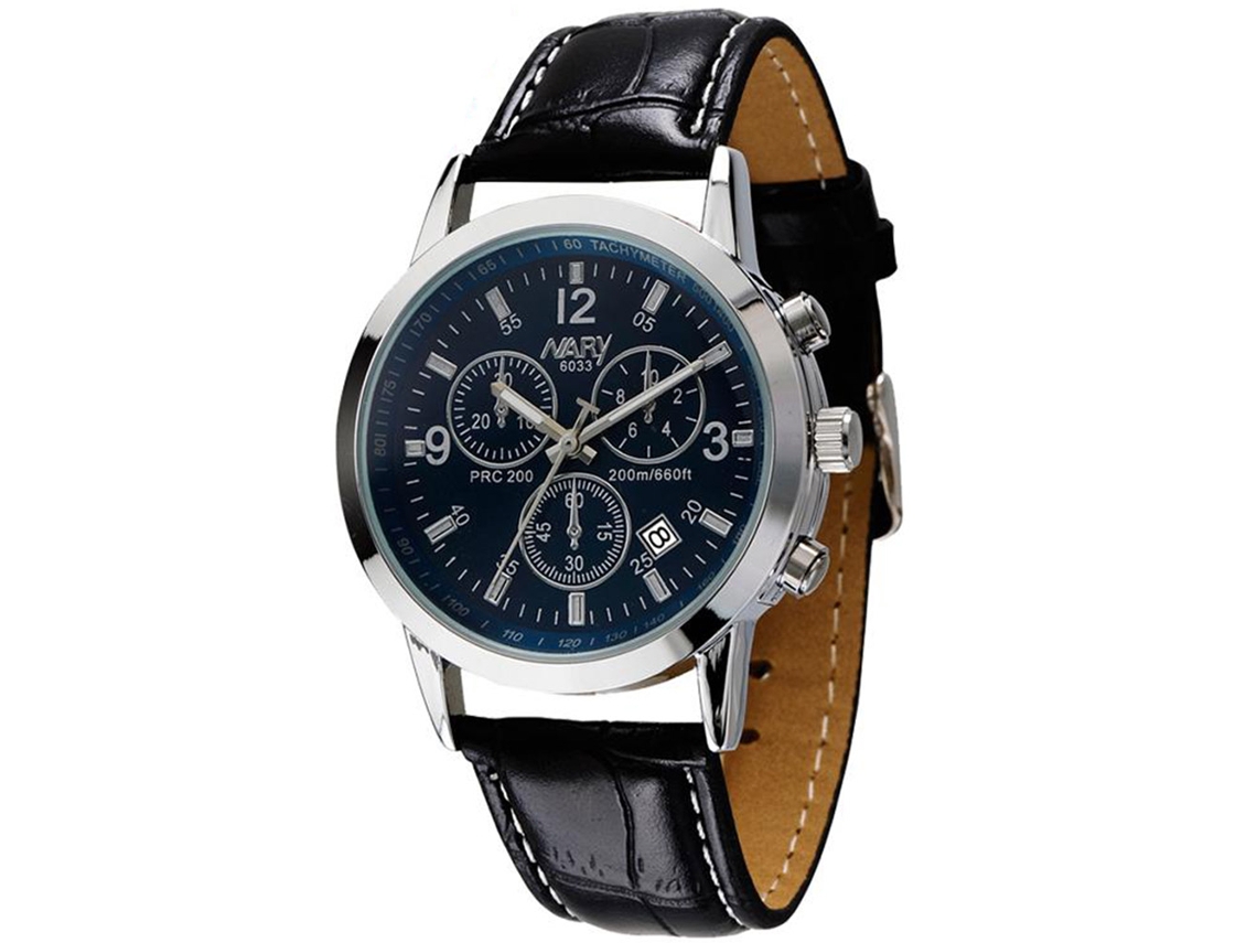 Reloj De Pulsera Analógico Con Calendario Movimiento De Cuarzo Para Hombre Azul