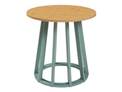Mesa auxiliar Lensuu 48xø48 cm Verde pastel/Roble [EN.CASA]