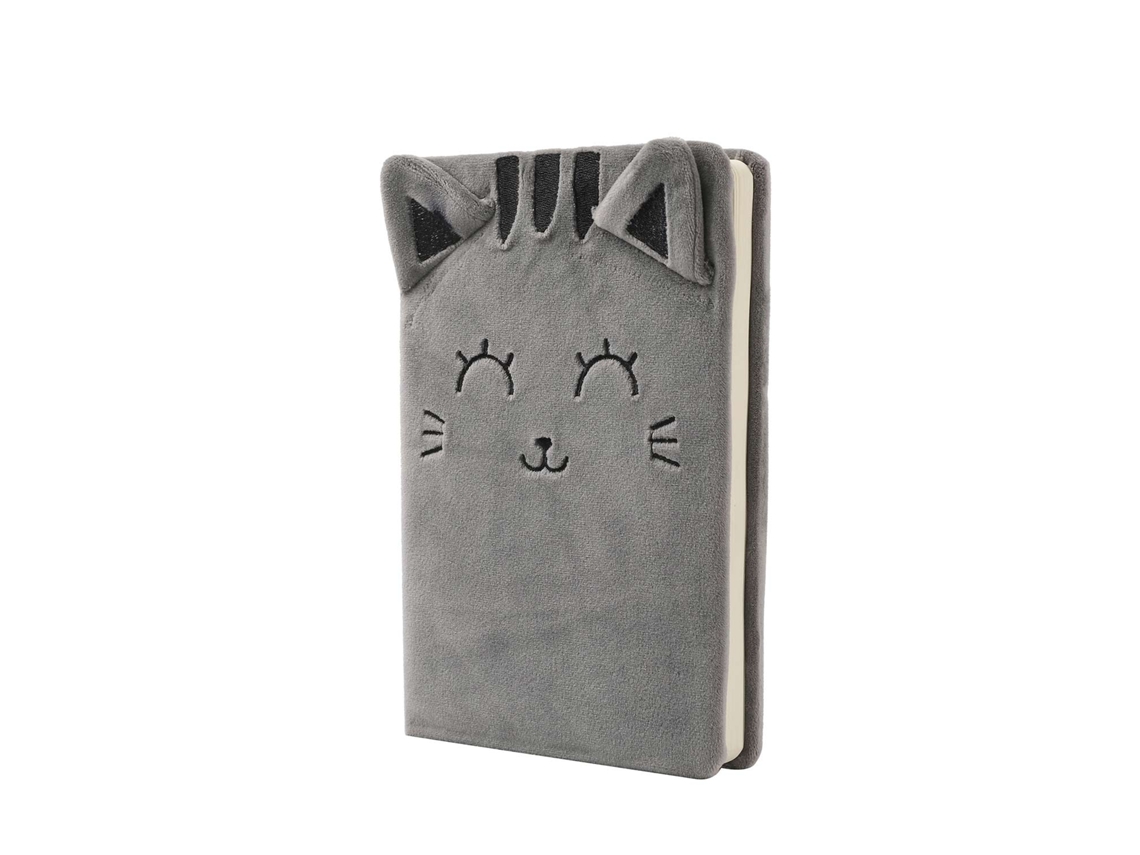 Cuaderno de felpa A5 Itotal Gris Gato Puntos 96 hojas XL2052C