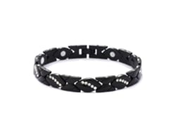 Pulseira De Cobre, Bracelete Magnética Cravejada De Diamantes (preto) Spqment