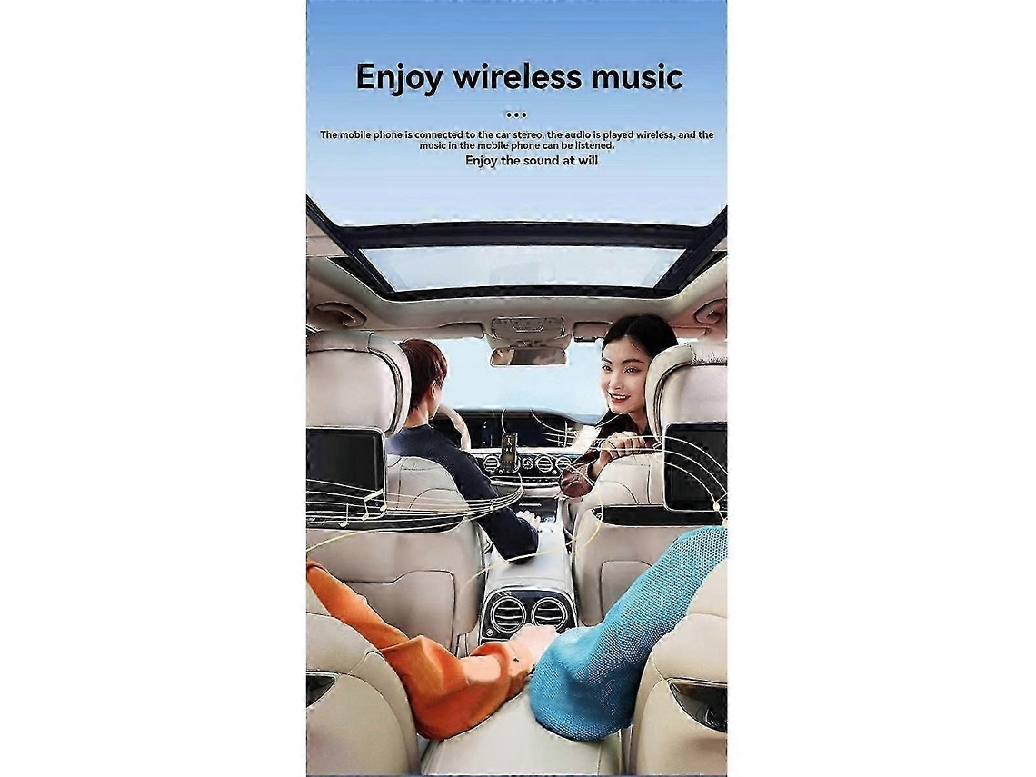 Receptor Bluetooth 5.3 para coche con cancelación de ruido y adaptador auxiliar Bluetooth. Receptor de música Bluetooth para el hogar. Rosewell
