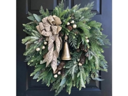Corona Navideña De Estilo Sencillo Es Ideal Para Decorar La Puerta De Entrada O Como Corona Artificial Para Exteriores (50 X 50 Cm), Y Su Di