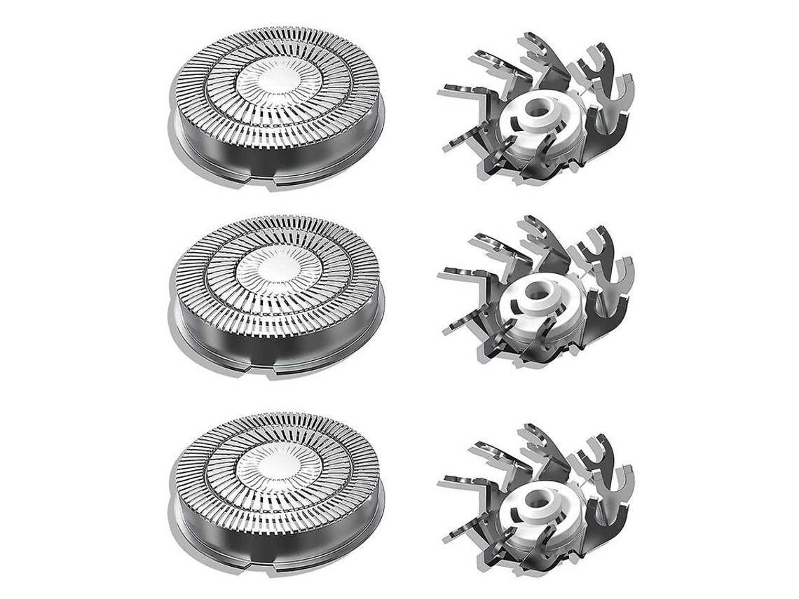 Cabezales De Repuesto Para Afeitadoras Eléctricas, Cuchilla Impermeable, Paquete De 3, 22 Mm De Diámetro, Base Triangular.
