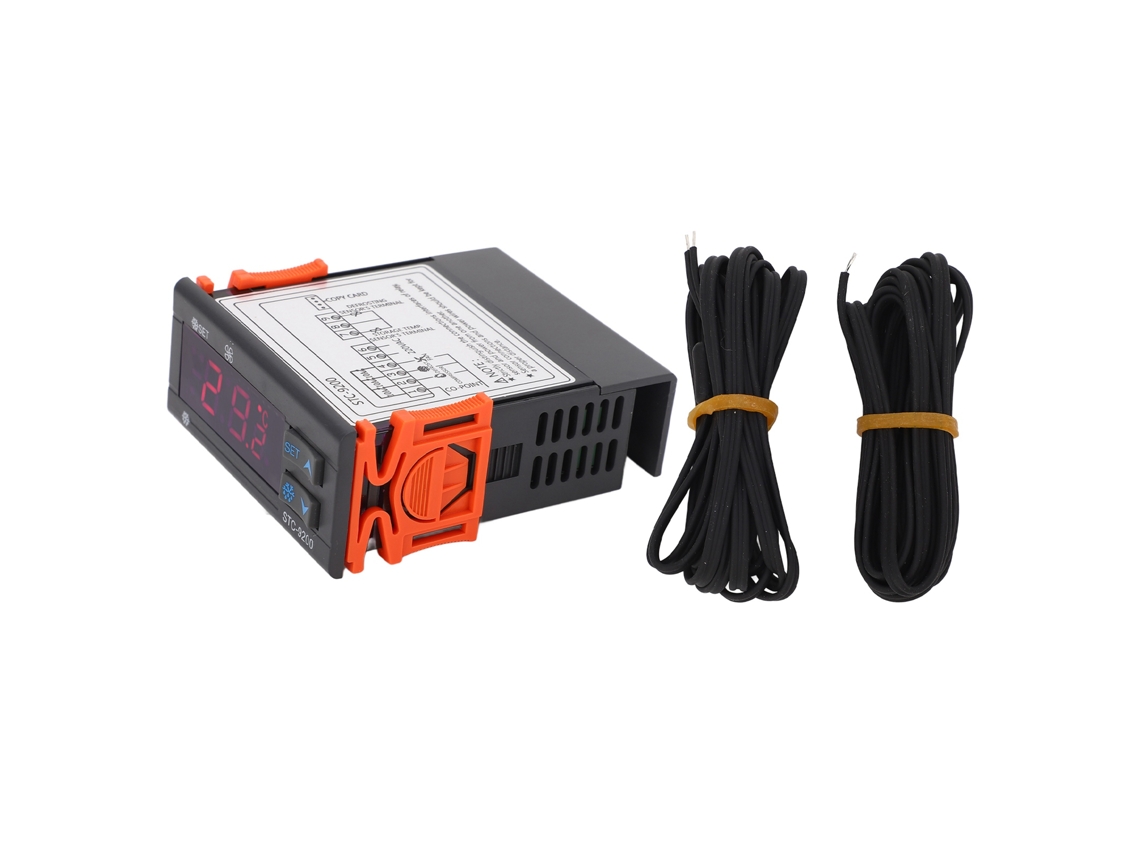 Controlador de temperatura digital con dos sensores y pantalla LED para refrigerador/congelador 220 V CA