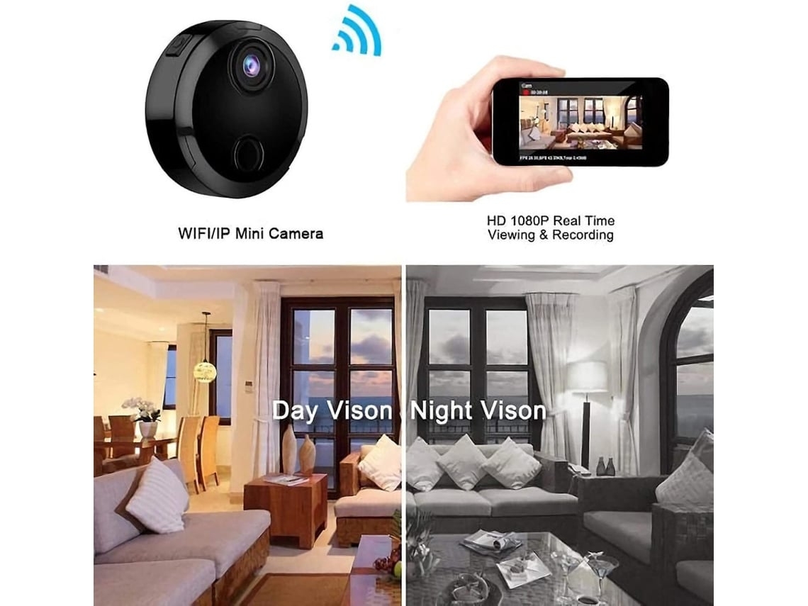 Camara Vigilancia Nocturna Inalámbrica 1080P Hd Wifinegro YEMAESRE