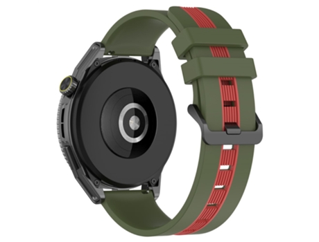 Correa de Silicona dos colores 22mm para Huawei Watch GT 3 SE/Watch GT - ejercito verde/rojo