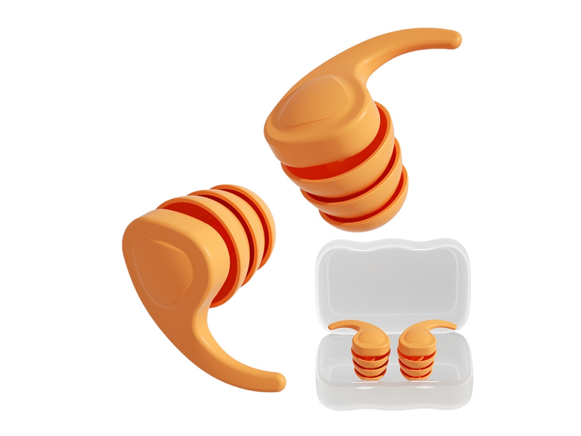Tapones Para Adultos De Silicona Impermeables Anti-ruido, Para Natación, Sueño, Estudio Y Trabajo - V-reel - Qt18 - Naranja