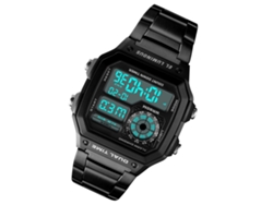 Reloj Deportivo Skmei Para Hombre, Acero Inoxidable, 5atm, Digital, Retroiluminado, Cronógrafo.
