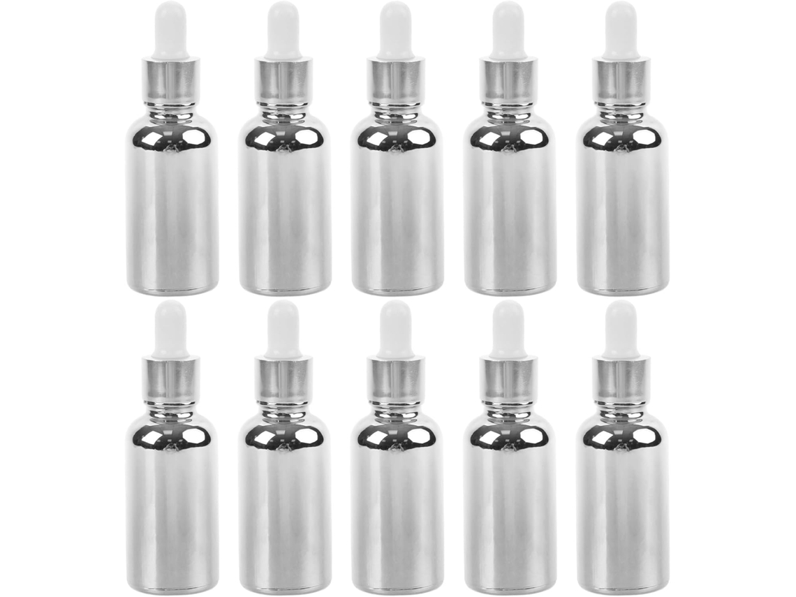 Lot De 10 Frascos Compte-gouttes Recargables En Verre 30 Ml Pipytes Caoutchouc, Botellas Vides