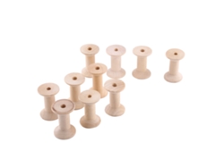 10 carretes vacíos de madera natural de 47x31 mm para hilo de coser