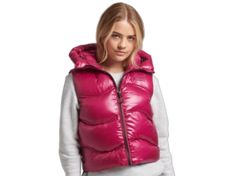 Abrigo para Mujer SUPERDRY (M - Poliéster - Rojo)