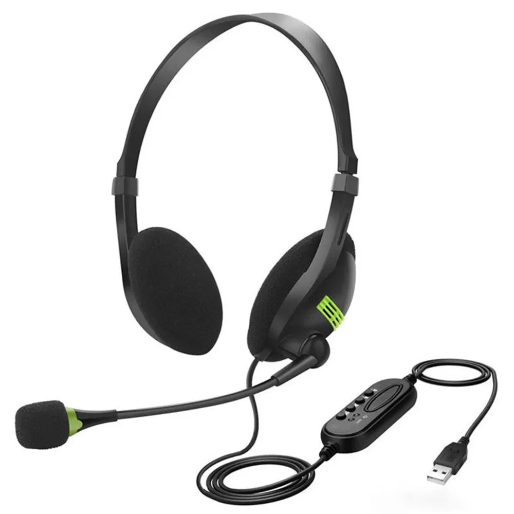Auriculares Con Cable Usb, Auriculares Retráctiles, Micrófono, Control De Volumen Y Cancelación De Ruido.