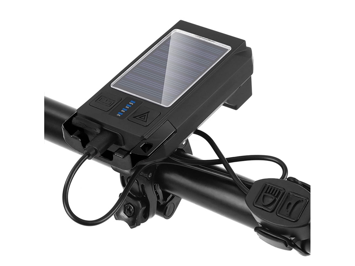 Luz de bicicleta Luz delantera de bicicleta Luz de conducción nocturna Luz solar para bicicleta Luz solar recargable por USB para bicicleta CHRONUS