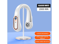Ventilador De Cuello Con Pantalla Digital, Blanco, Sin Aspas, Mini Enfriador De Aire Portátil, Recargable Por Usb