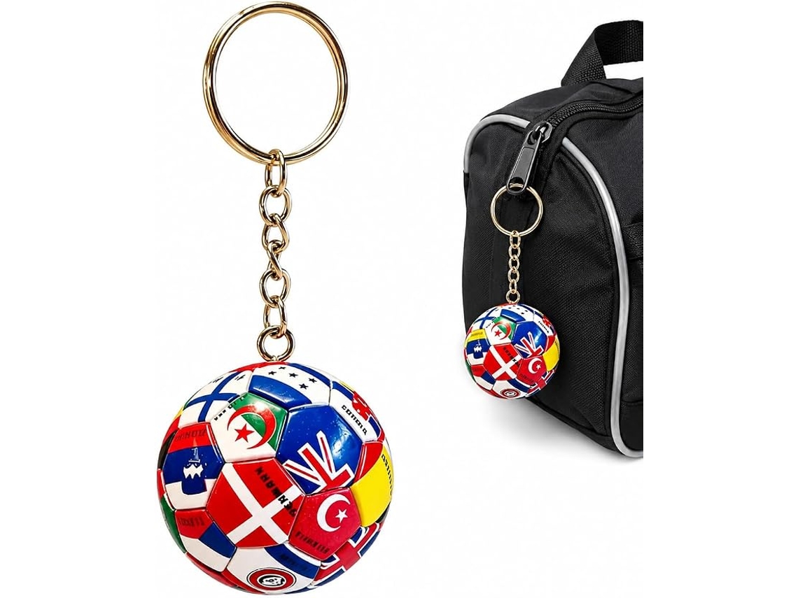 Llavero Balón Fútbol Banderas Países Internacionales Copa Mundial 2026, Accesorio Hincha, Colgante Colección Fan Fútbol Calidad Premium