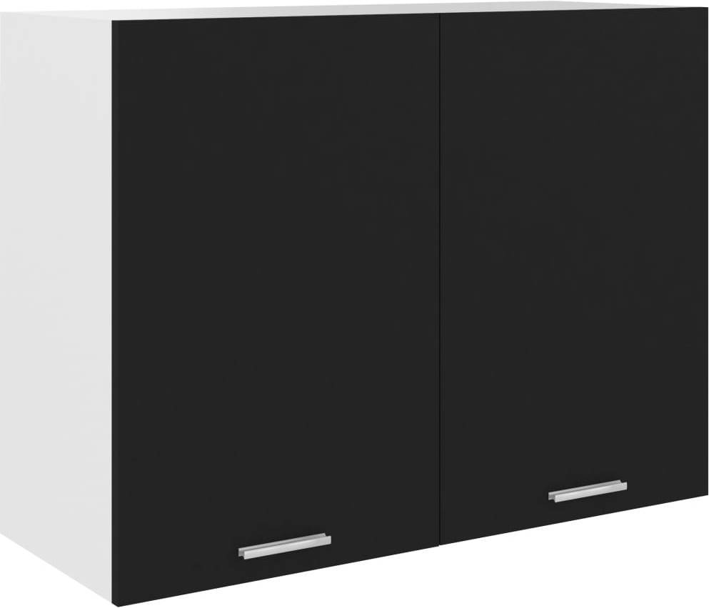 Armario Colgante De cocina vidaxl aglomerado negro 80x31x60 cm pared hanging cabinet 801277 80 31 60