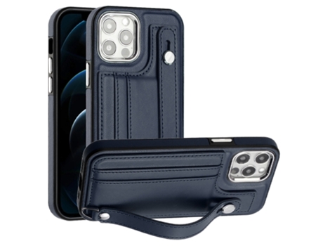Funda Mobile Phone Cases Shockproof With Wrist para iPhone 12 Piel Marrón