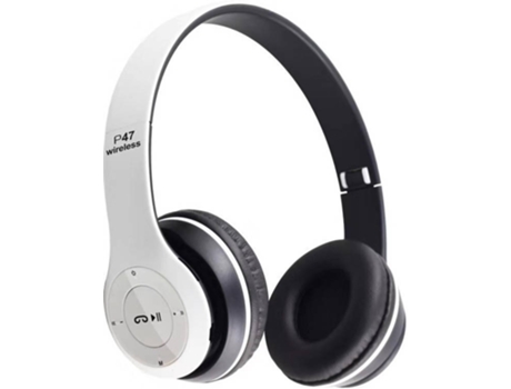Auriculares Bluetooth GETEK P47 (Over Ear - Micrófono - Blanco)