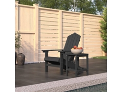 Silla de jardín Adirondack con mesa de turba antracita, DKD Home Decor