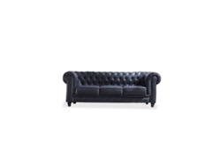 Sofá Chester 3 plazas símil piel Negro 84cm x 75 x 211 cm