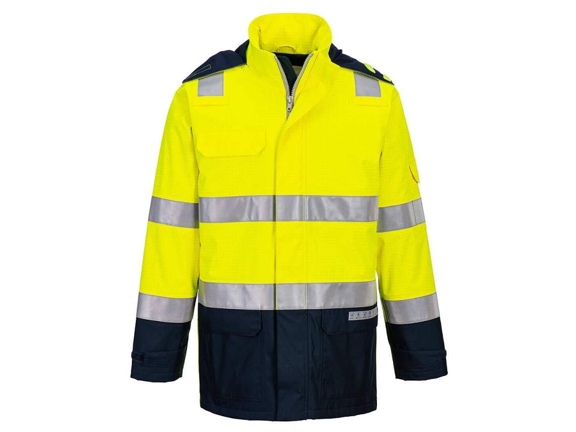 Chaqueta Ligera Bizflame Rain+ Hi-vis Light Arc Amarillo Marino / Xxl
