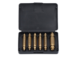 Kit De 6 Extractores De Tornillos Rotos De Acero De Alta Velocidad Con Revestimiento De Titanio Y Dos Puntas.