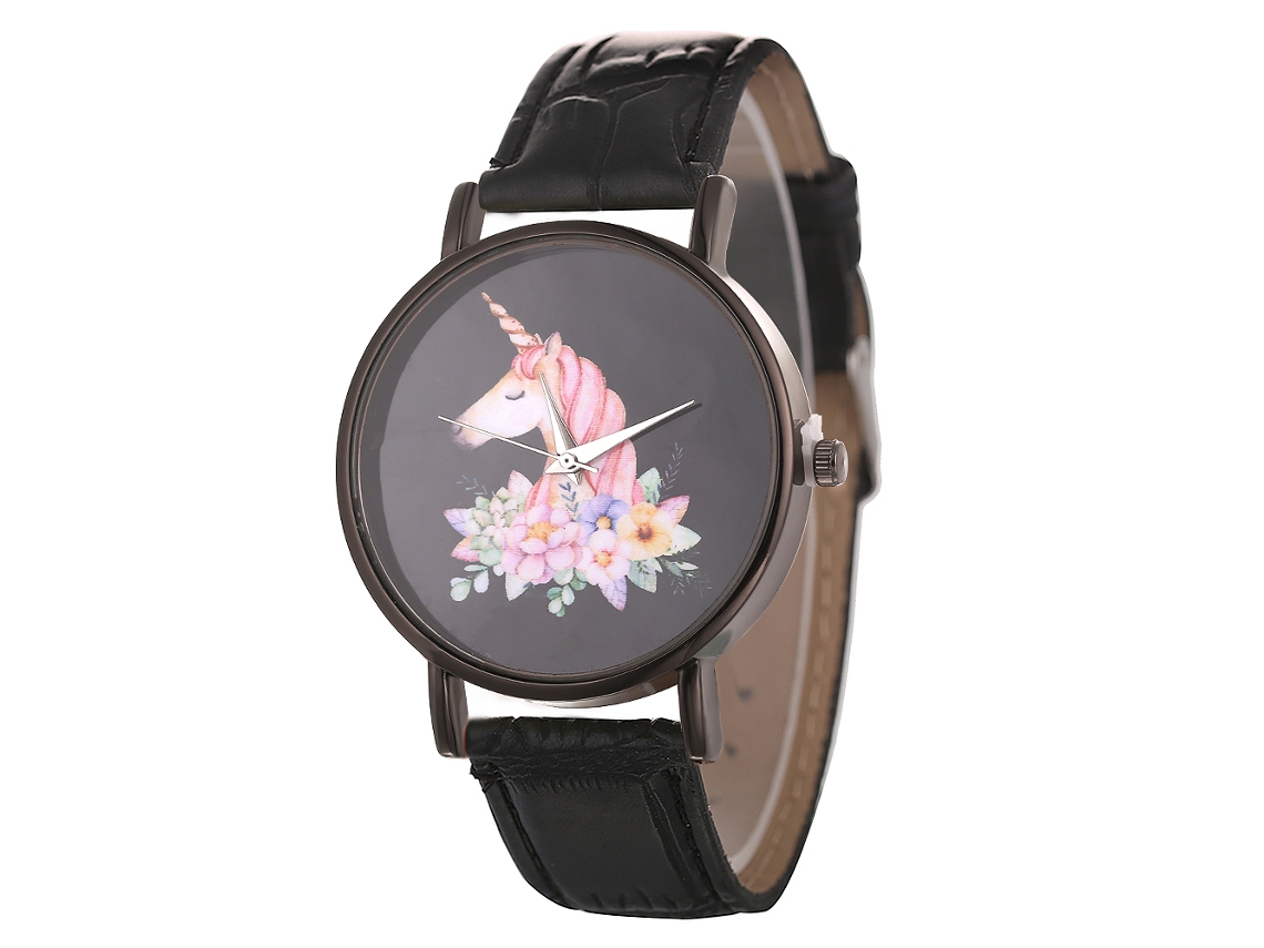 Reloj De Pulsera Analógico De Cuarzo Redondo Negro De Lujo Informal Para Parejas