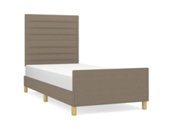 Maison Exclusive - Estructura De Cama Sin Colchón Tela Gris Taupe 100x200 Cm