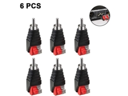 6 Adaptadores De Cable De Altavoz A Conector Audio Macho Jr-r59-1a Sin Soldadura Para Seguridad