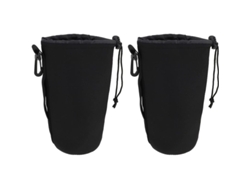 Bolsas De Neopreno Para Lentes De Cámara: 2 Bolsas Negras Para Guardar Lentes Con Cordón, Talla Xl