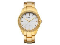 Reloj De Pulsera Para Mujer Con Diamantes De Imitación, Brazalete De Acero, Resistente Al Agua, Cuarzo, Dorado.