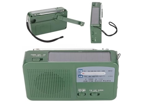 HURRISE Linterna Manivela Solar Radio de Emergencia Radio Meteorológico AM/FM con Linterna de Radio de Coche