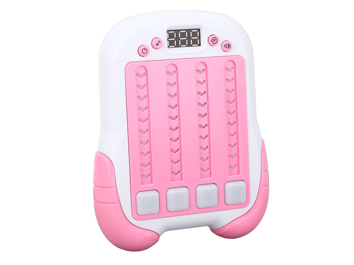 Máquina De Juegos De Ritmo Portátil Para Niños Con Luz Y Música, Botones Interactivos, Color Rosa.