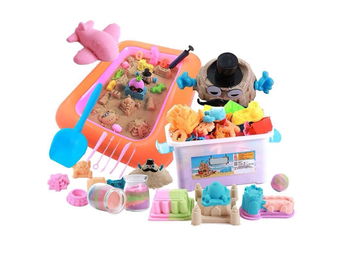 Conjunto De Brinquedos De Areia Para Praia 39 Acessórios Areia Rosa Seguro Para Crianças