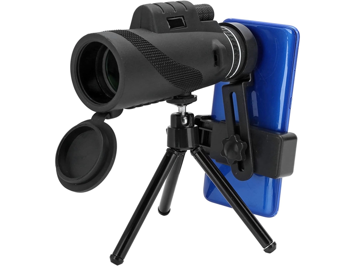 Lente para teléfono móvil de 50 x 60 mm, telescopio, lente con zoom para cámara de smartphone Ikikso (negro)