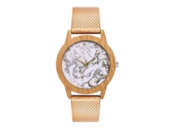 Reloj Analógico De Cuarzo Con Correa De Malla Simple Empresarial Para Mujer Y Hombre (oro Rosa)