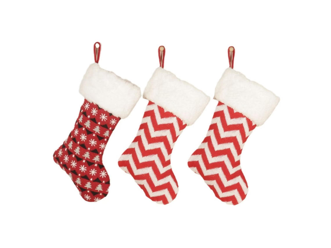 Medias navideñas, juego de 3 medias de punto para decoraciones festivas TRUYUETY