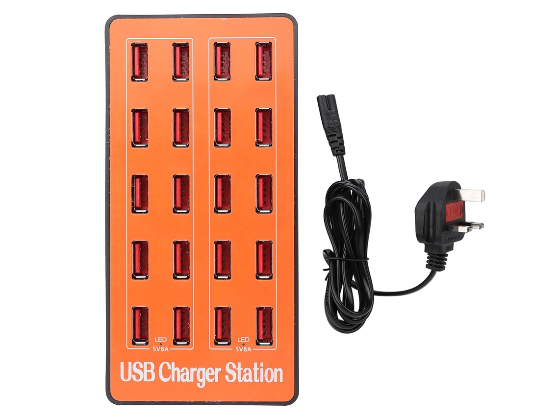 Estação De Carregamento Usb Com 20 Portas Carregamento Rápido 18a/5v Hub Usb Portátil